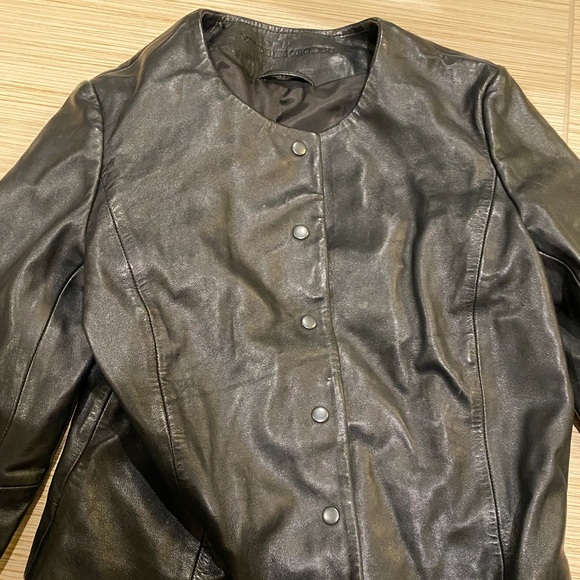 Comptoir des Cotonniers Leather Button Down Jacket - Picture 5 of 7